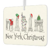 ニューヨークシティクリスマスNYCホリデーランドマークス カーエアーフレッシュナー (左)