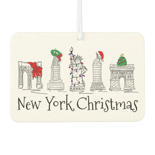 ニューヨークシティクリスマスNYCホリデーランドマークス カーエアーフレッシュナー (正面)