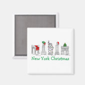 ニューヨークシティクリスマスNYCホリデーランドマークス マグネット (正面/裏面)