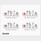 ニューヨークシティクリスマスNYCランドマークスホリデイクリスマス 長方形シール (シート)