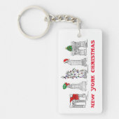 ニューヨークシティクリスマスNYCランドマークス キーホルダー (正面)