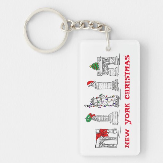 ニューヨークシティクリスマスNYCランドマークス キーホルダー (正面)