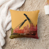 ニューヨークシティクレーン1930のスカイライン漫画 クッション (ブランケット)