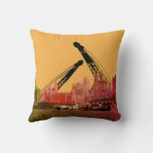 ニューヨークシティクレーン1930のスカイライン漫画 クッション (裏面)