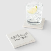 ニューヨークシティスカイラインイラストレーションコースター ストーンコースター (横)