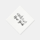 ニューヨークシティスカイラインイラストレーション スタンダードカクテルナプキン (角)