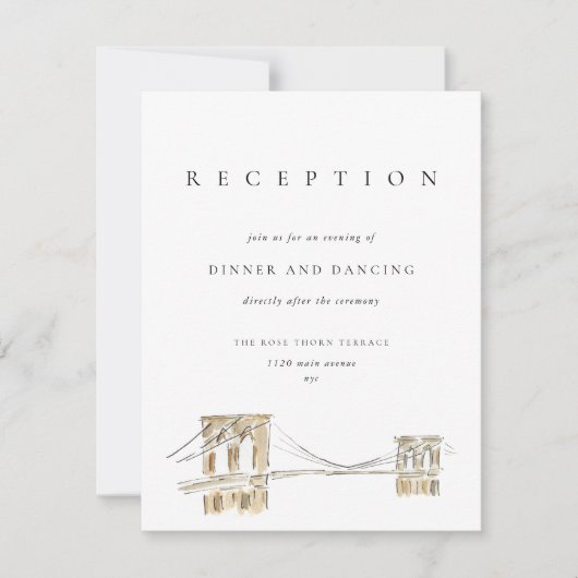 ニューヨークシティスカイラインウェディングレセプションエンクロージャ 招待状 (正面)