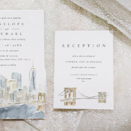ニューヨークシティスカイラインウェディングレセプションエンクロージャ 招待状