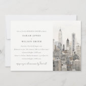 ニューヨークシティスカイラインウォーターカラーリハーサルディナー 招待状 (正面)