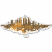 ニューヨークシティスカイラインウォーターカラー（オレンジ色） シール (正面)