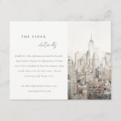 ニューヨークシティスカイラインウォーター結婚カラー詳細 エンクロージャーカード (正面)