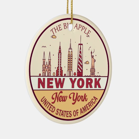 ニューヨークシティスカイラインエンブレム セラミックオーナメント (右)