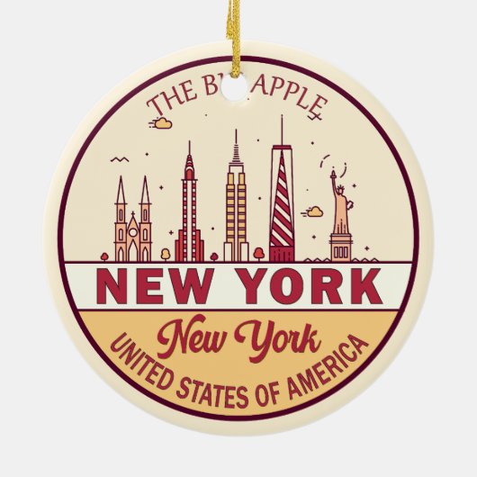 ニューヨークシティスカイラインエンブレム セラミックオーナメント (裏面)
