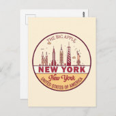 ニューヨークシティスカイラインエンブレム ポストカード (正面/裏面)
