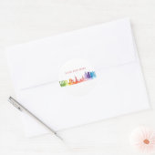 ニューヨークシティスカイラインカラフルレインボーモダン ラウンドシール (封筒)