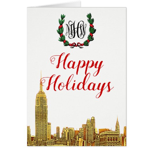 ニューヨークシティスカイラインクリスマスハッピーホリデー (正面)