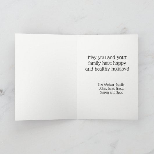 ニューヨークシティスカイラインクリスマスハッピーホリデー シーズンカード (内部)