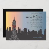 ニューヨークシティスカイラインシティスケープ結婚式招待状 招待状 (正面/裏面)