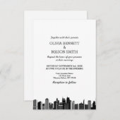 ニューヨークシティスカイラインシティスケープ結婚式招待状 招待状 (正面/裏面)