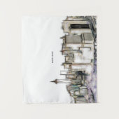 ニューヨークシティスカイラインスケッチ タペストリー (正面)