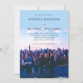 ニューヨークシティスカイラインデスティネーショントラベル結婚ズ 招待状 (正面)