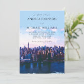 ニューヨークシティスカイラインデスティネーショントラベル結婚ズ 招待状 (スタンド正面)