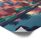 ニューヨークシティスカイライントラベルアートヴィンテージ ポスター (角)