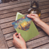 ニューヨークシティスカイラインバンゴッホスタイル ノートカード