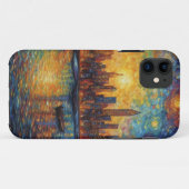 ニューヨークシティスカイラインバンゴッホスタイル Case-Mate iPhoneケース (裏面(横))