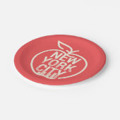 ニューヨークシティスカイラインビッグアップルレッドモダンズ ペーパープレート (アングル)