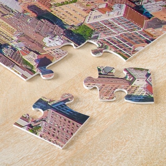 ニューヨークシティスカイラインフォト建物ビューオブシティ ジグソーパズル (側面)