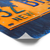 ニューヨークシティスカイラインライセンスプレートアート ポスター (角)