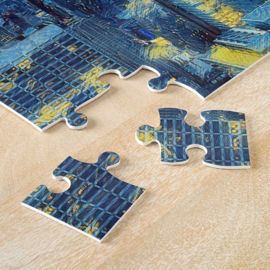 ニューヨークシティスカイラインヴァンゴッホスタリーナイトパズル ジグソーパズル (側面)