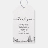 ニューヨークシティスカイライン結婚ズありがとうメッセージカード ギフトタグ (正面)