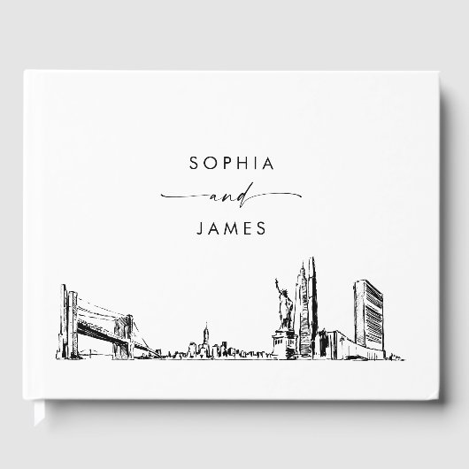 ニューヨークシティスカイライン結婚ズゲストブック ゲストブック (正面)