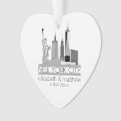 ニューヨークシティスカイライン結婚ズ オーナメント (正面)