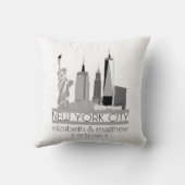 ニューヨークシティスカイライン結婚ズ クッション (裏面)