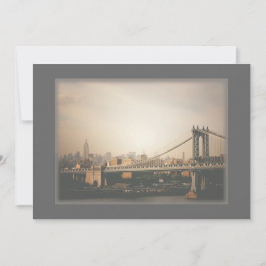 ニューヨークシティスカイライン結婚式招待状 招待状 (正面)