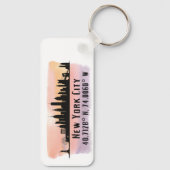 ニューヨークシティスカイライン緯度と経度 キーホルダー (裏面)
