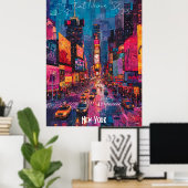 ニューヨークシティスカイライン鮮やか- NYC Wall Art ポスター (ホームオフィス)