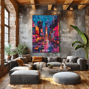 ニューヨークシティスカイライン鮮やか- NYC Wall Art ポスター