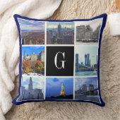 ニューヨークシティスカイライン8イメージフォトコラージュ クッション (ブランケット)
