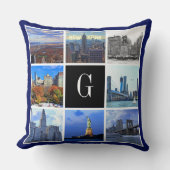 ニューヨークシティスカイライン8イメージフォトコラージュ クッション (正面)