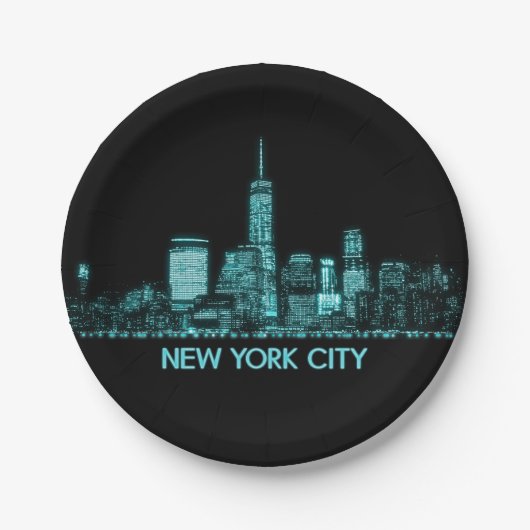 ニューヨークシティスカイライン ペーパープレート (正面)