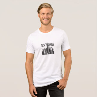 ニューヨークシティスカイライン ミニマリスト ホワイトTシャツ トライブレンドTシャツ