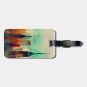 ニューヨークシティスカイライン – 水彩画 ラゲッジタグ (裏面横)