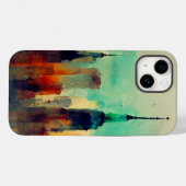 ニューヨークシティスカイライン – 水彩画 Case-Mate iPhoneケース (裏面 (横))