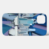 ニューヨークシティスカイライン |青の3D Case-Mate iPhoneケース (裏面 (横))