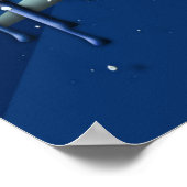 ニューヨークシティスカイライン |青3D ポスター (角)