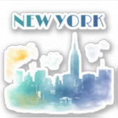 ニューヨークシティスカイラインNYCトラベルアメリカリバティ シール (正面)